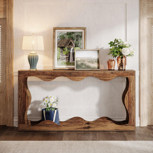 63" Farmhouse Console Table with Storage