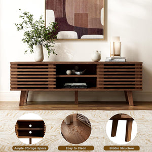 Living Room Table Set with Sliding Door Storage