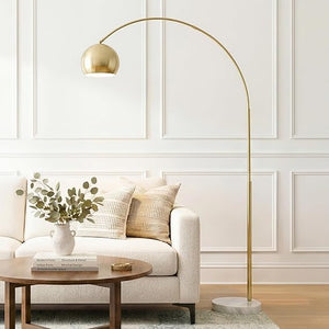Arc Floor Lamp with Marble Base and Globe Shade