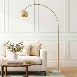 Arc Floor Lamp with Marble Base and Globe Shade