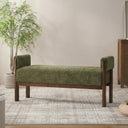 Upholstered End of Bed Bench with Arms & Solid Wood Frame