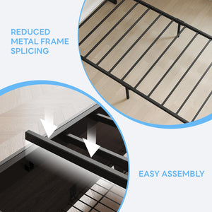 Twin XL Bed Frame with Storage Drawers, LED Light & Charging Station