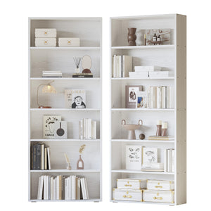 6-Tier Bookcase Set of 2 – 70 Inch Tall Floor Standing Bookshelf