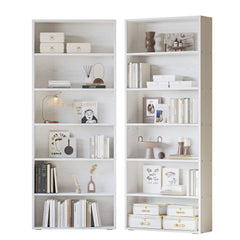 6-Tier Bookcase Set of 2 – Floor Standing Display & Storage Shelves 70"