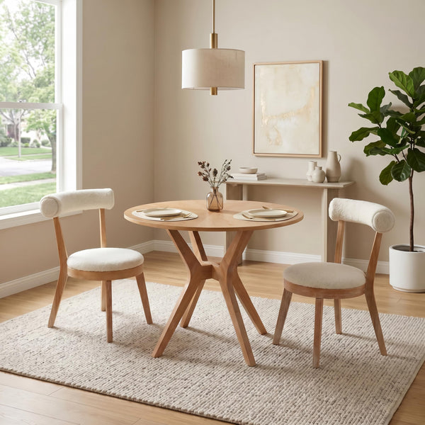 Round Dining Table Set with 2 Chairs