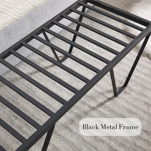 49" Upholstered Bench with Metal Legs