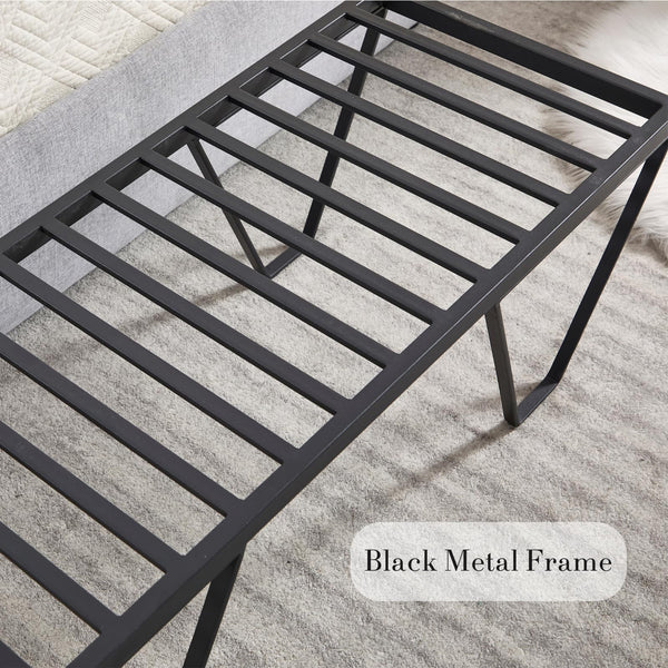 49" Upholstered Bench with Metal Legs