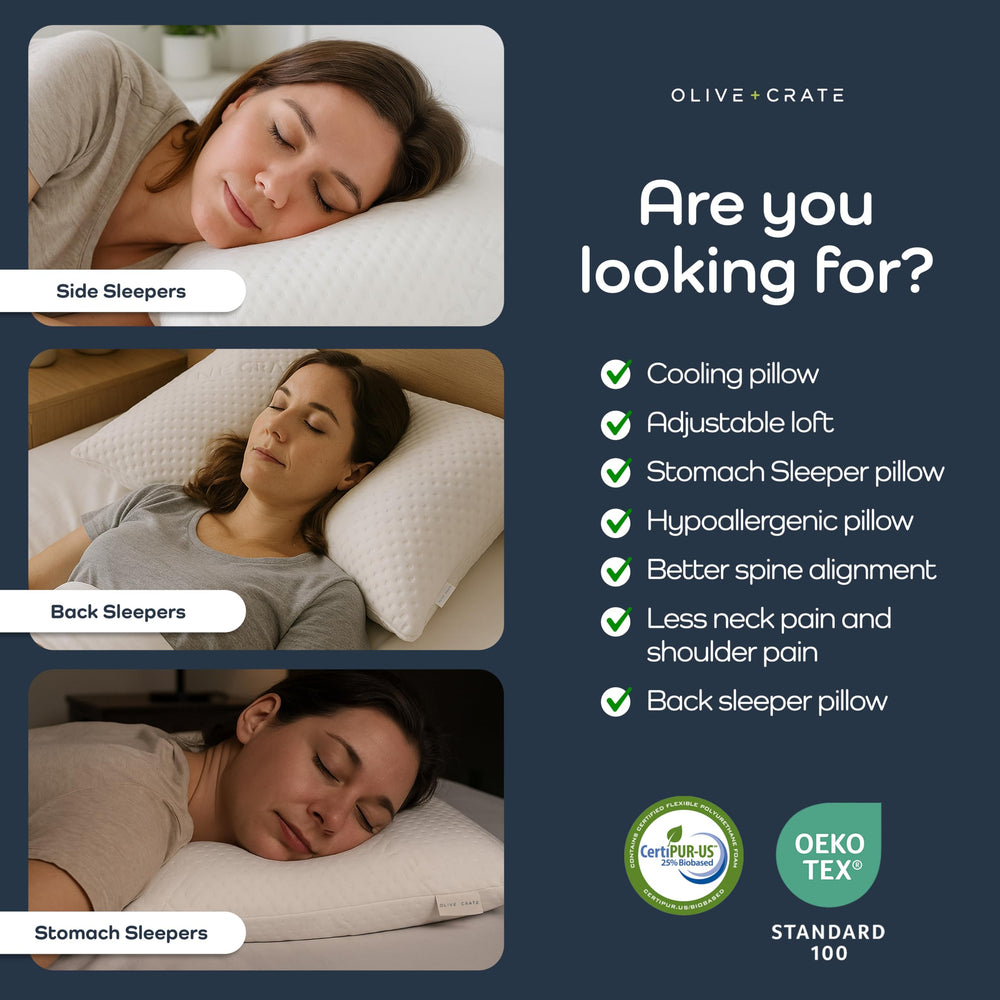 Adjustable Cooling Shredded Memory Foam Pillow – Queen Size