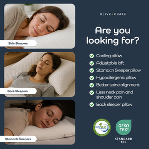 Adjustable Cooling Shredded Memory Foam Pillow – Queen Size
