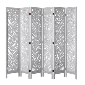 6-Panel Wood Folding Room Divider – 66.9" Tall Privacy Screen