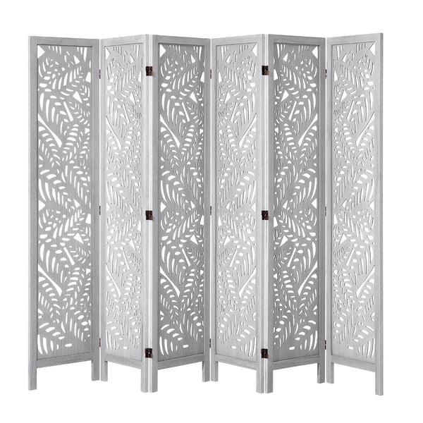 6-Panel Wood Folding Room Divider – 66.9" Tall Privacy Screen