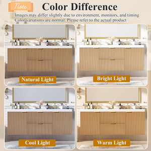 Floating Double Sink Bathroom Vanity with SMC Resin Top & Wood Cabinet