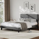 Upholstered Bed Frame with Diamond Quilted Headboard