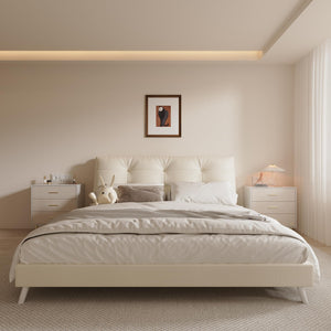 7-Drawer White Dresser with Linen-Textured Fronts & Gold Accents