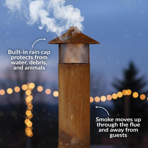70-Inch Steel Chiminea Wood-Burning Outdoor Fireplace