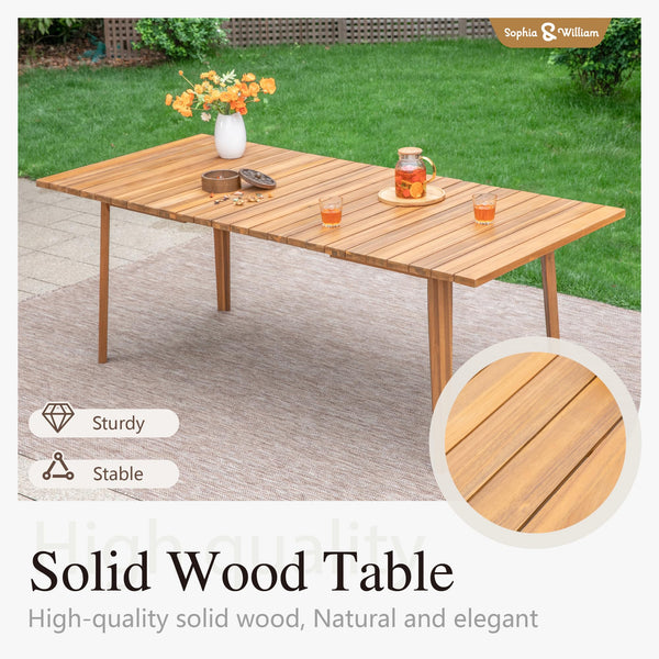 9-Piece Outdoor Dining Set – Rattan Chairs & Acacia Wood Table