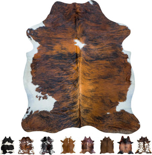 Genuine Cowhide Rug 6x7 ft – Hair On, Western & Rustic Home Decor