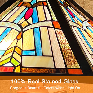 Stained Glass Tiffany Style Table Lamp – Triangle Mission