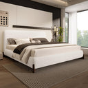King Boucle Upholstered Bed Frame with Headboard