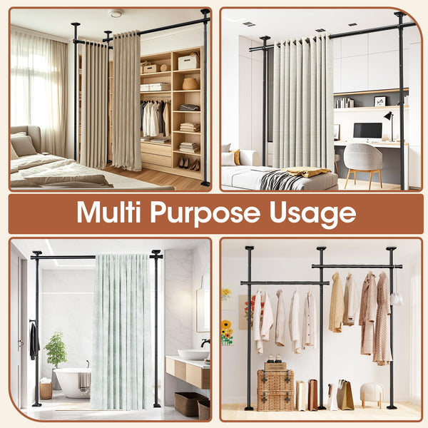 Adjustable Floor-to-Ceiling Room Divider Curtain Rod