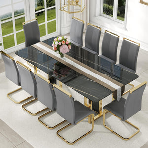 Modern Marble Dining Table Set with Chairs