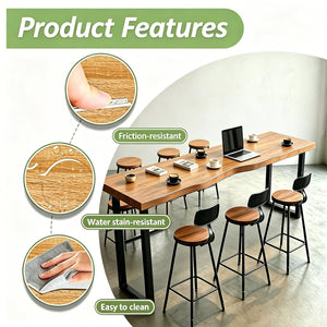 Farmhouse Narrow Bar Table – Solid Wood, Industrial Style