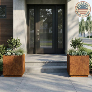 Corten Steel Rectangular Planter Box – Outdoor & Indoor Garden Planter