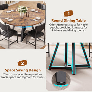 51" Round Dining Table for 6-8