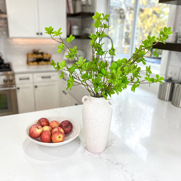 Ceramic Vase with Faux Greenery Stems Set