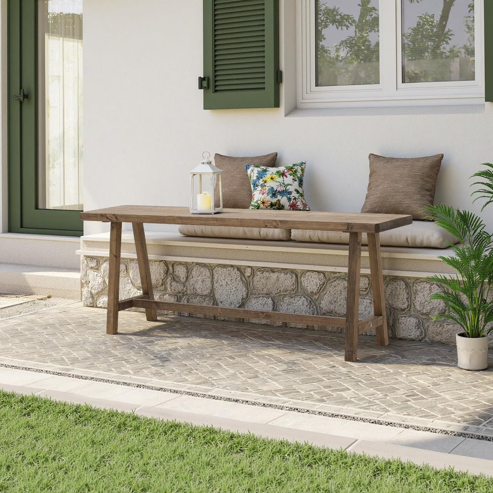 Solid Wood Rustic Farmhouse Entryway Bench