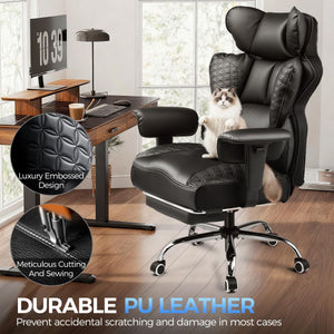 High-Back Ergonomic Office Chair – Reclining, Footrest & Pocket Spring Lumbar Support