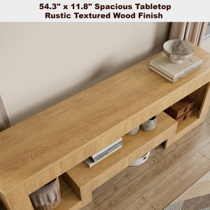 54" Wood TV Stand with LED Lights for 65 Inch TVs