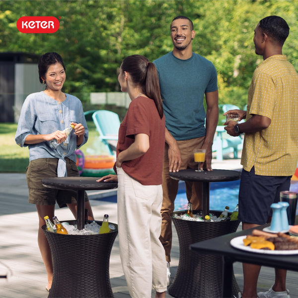 Outdoor Pop-Up Bar Table with Built-In Cooler