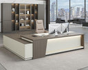 L-Shaped Executive Desk with Drawers & LED Lighting