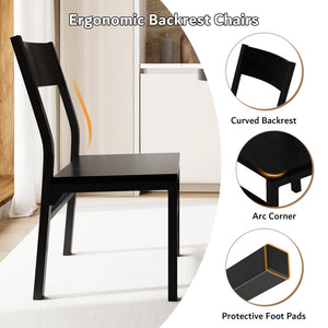 5-Piece Extendable Round Dining Table Set with Chairs and Benches