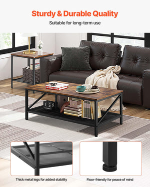 3-Piece Industrial Coffee & End Table Set