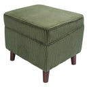 FAGAGA Storage Ottoman with Adjustable Lid, Soft Step Stool, Footrest and Seat, Ottoman Foot Rest for Living Room, Bedroom, Dorm, Green