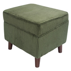 FAGAGA Storage Ottoman with Adjustable Lid, Soft Step Stool, Footrest and Seat, Ottoman Foot Rest for Living Room, Bedroom, Dorm, Green