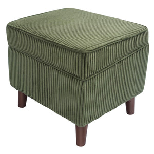 FAGAGA Storage Ottoman with Adjustable Lid, Soft Step Stool, Footrest and Seat, Ottoman Foot Rest for Living Room, Bedroom, Dorm, Green