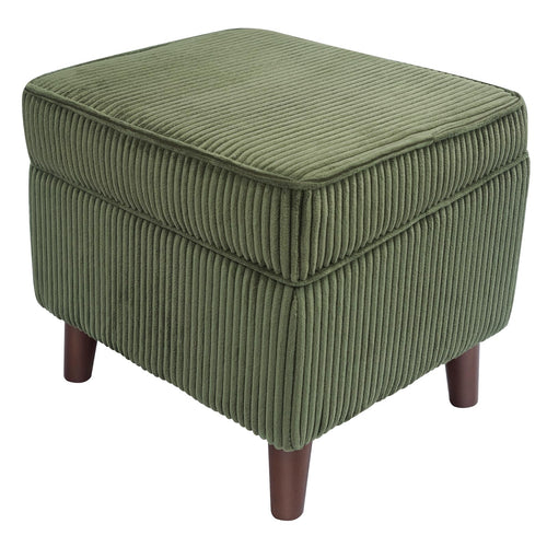 FAGAGA Storage Ottoman with Adjustable Lid, Soft Step Stool, Footrest and Seat, Ottoman Foot Rest for Living Room, Bedroom, Dorm, Green