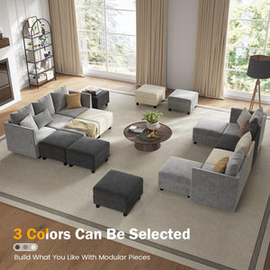 Modular Sectional Sofa Middle Seat Module – Dark Grey