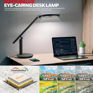 LED Desk Lamp – Dimmable Full-Spectrum Eye-Care Light with Timer