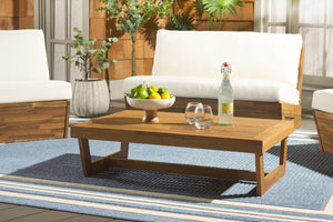 Acacia Wood Outdoor Coffee Table – Natural Slatted Top