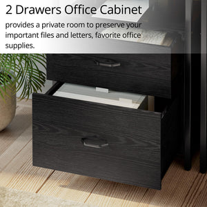 Industrial Bookcase with File Cabinet & 5-Tier Open Shelves, 71.6"H