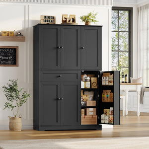 68" Tall Kitchen Pantry Storage Cabinet with Doors & Shelves