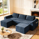 Modular Cloud Sectional Sofa with 2 Ottomans – No Assembly, Chenille, 3-Seater