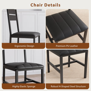 Extendable Dining Table Set for 4 with Upholstered Chairs & Storage Rack
