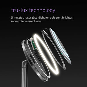 8" Round Sensor Lighted Makeup Mirror — 5x Magnification, Cordless