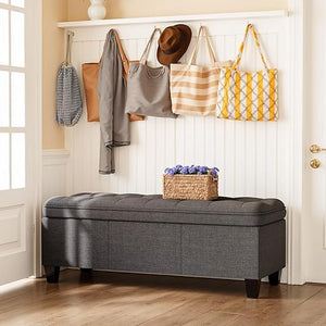 47-Inch Storage Ottoman Bench with Legs