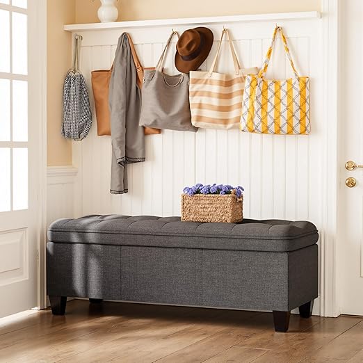 47-Inch Storage Ottoman Bench with Legs